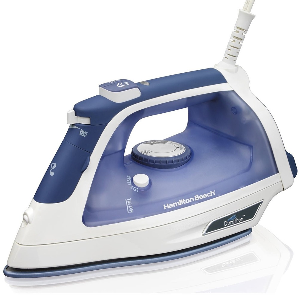 Hamilton Beach Durathon Steam Iron NIB Blue 19800F Nonstick Soleplate Vertical